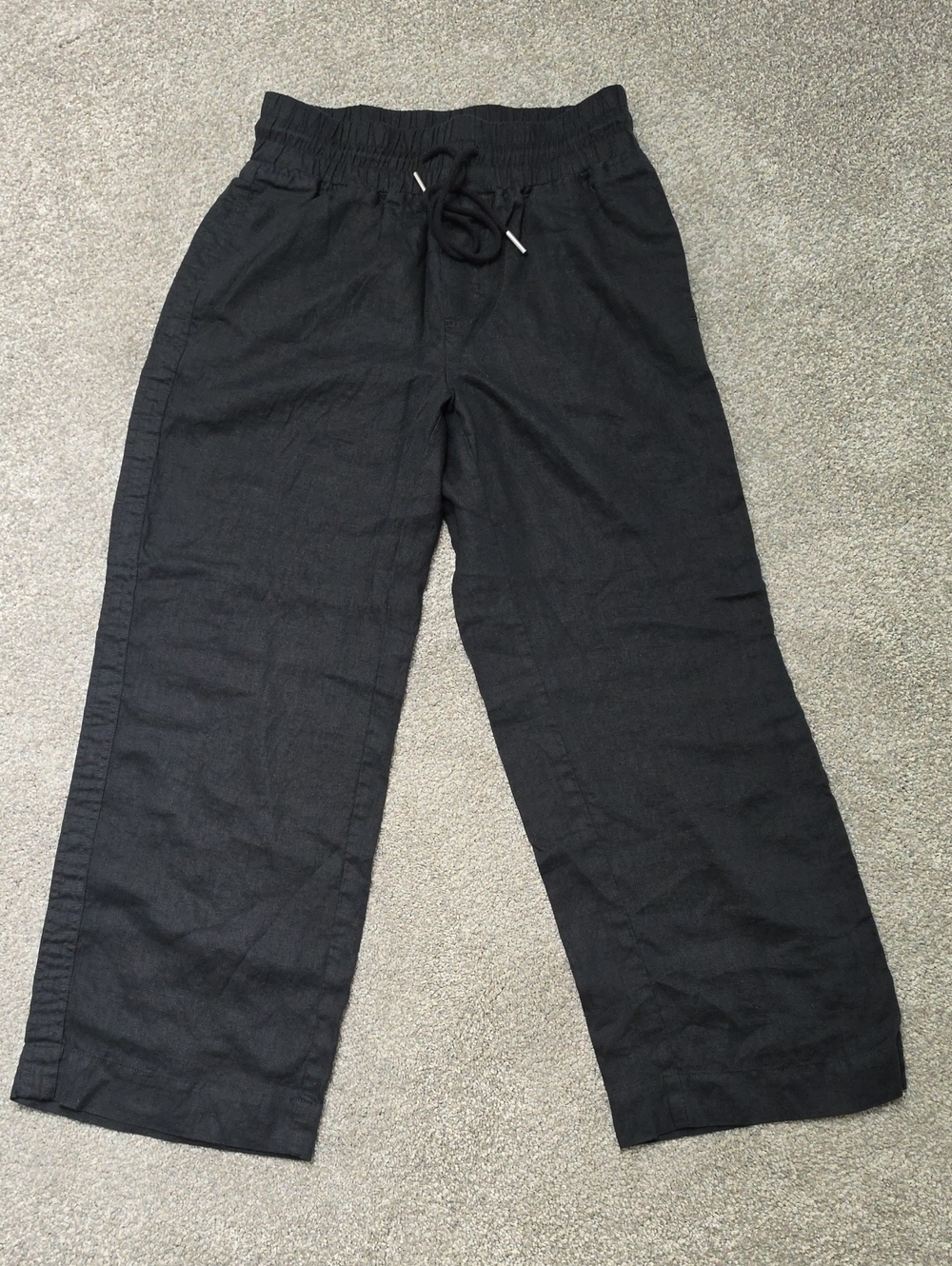 Quince Black Linen Wide-Leg Pants